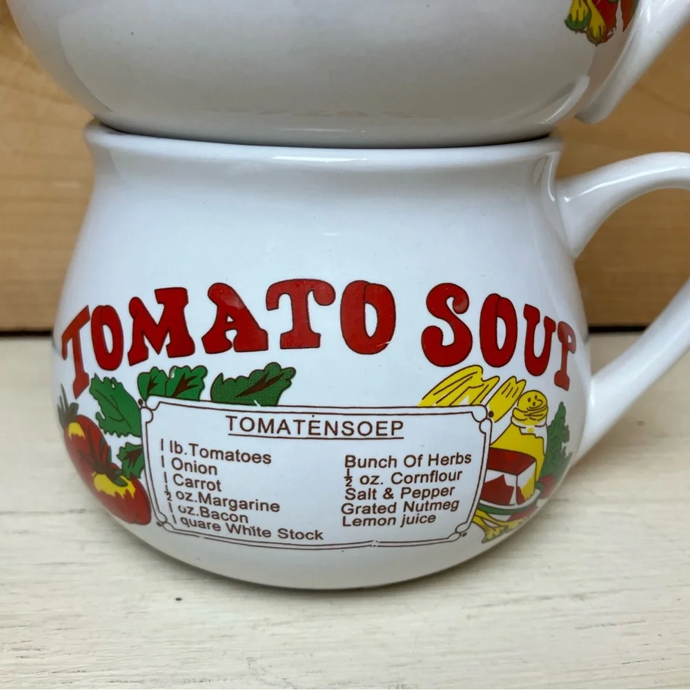 Tomato Soup Ceramic Mugs - Set of 2